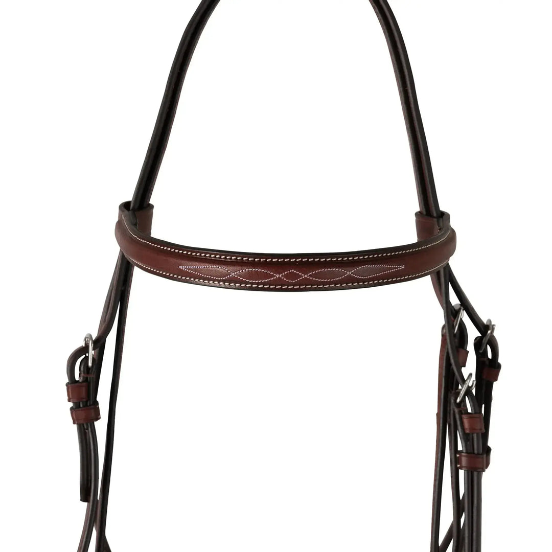 Equestrian Fancy Stitched Schooling Hunter Bridle with Reins