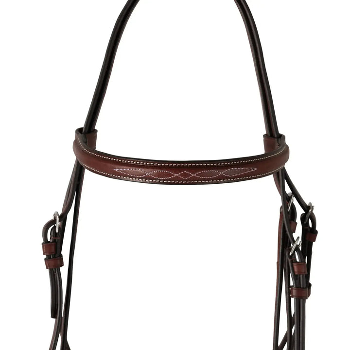 Equestrian Fancy Stitched Schooling Hunter Bridle with Reins