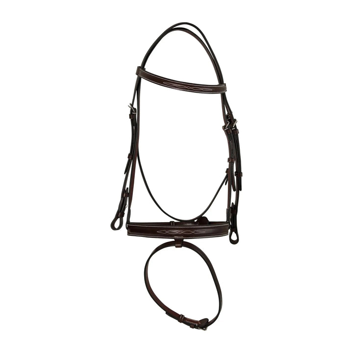 Equestrian Sedgwick Fancy Stitched Fixed Flash Noseband Bridle With Reins