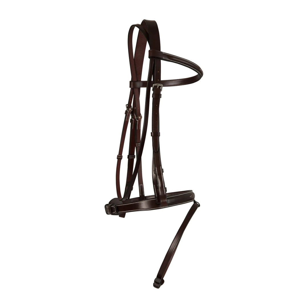 Equestrian Sedgwick Fancy Stitched Fixed Flash Noseband Bridle With Reins
