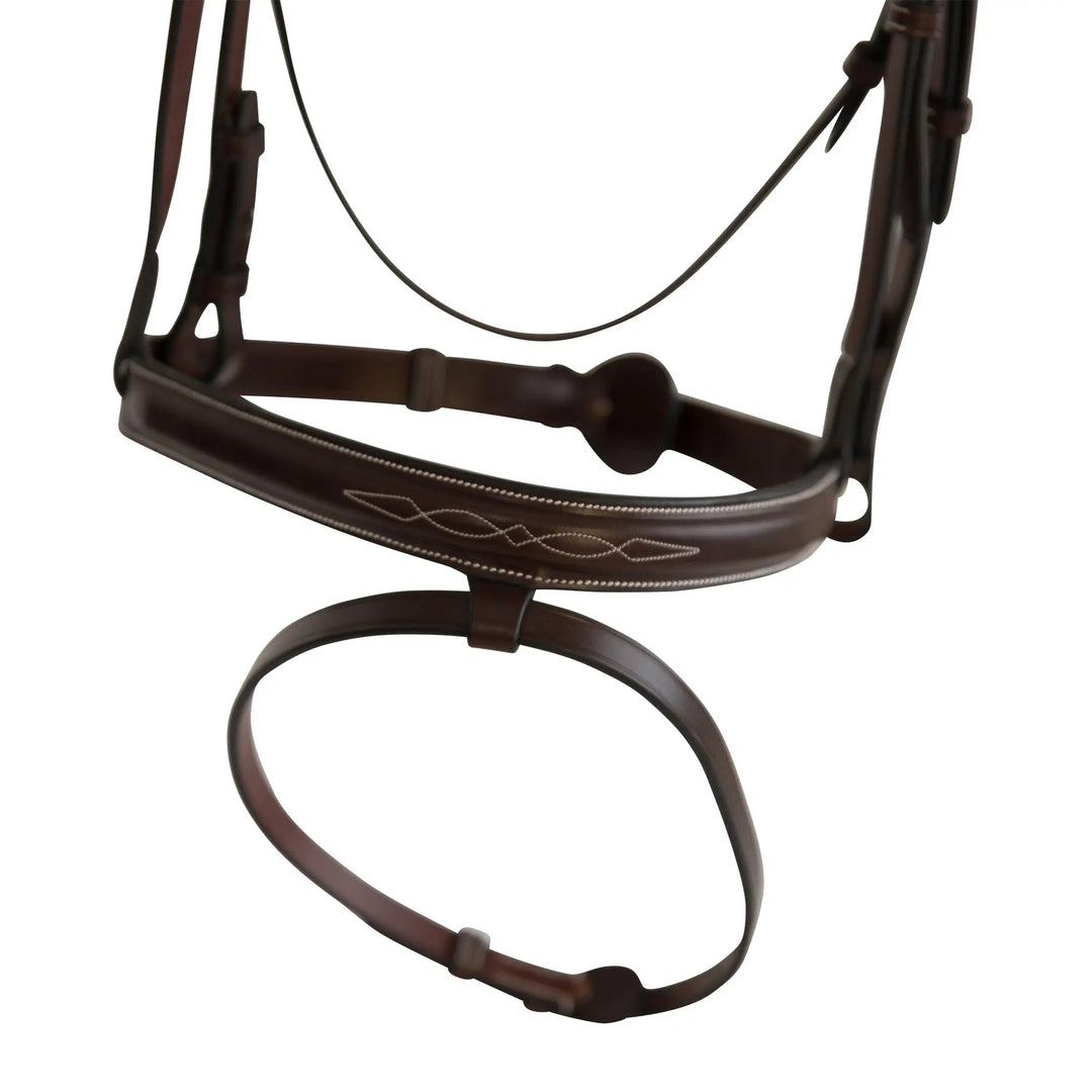 Equestrian Sedgwick Fancy Stitched Fixed Flash Noseband Bridle With Reins