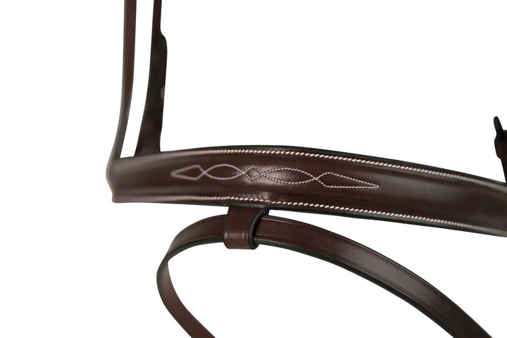 Equestrian Sedgwick Fancy Stitched Fixed Flash Noseband Bridle With Reins