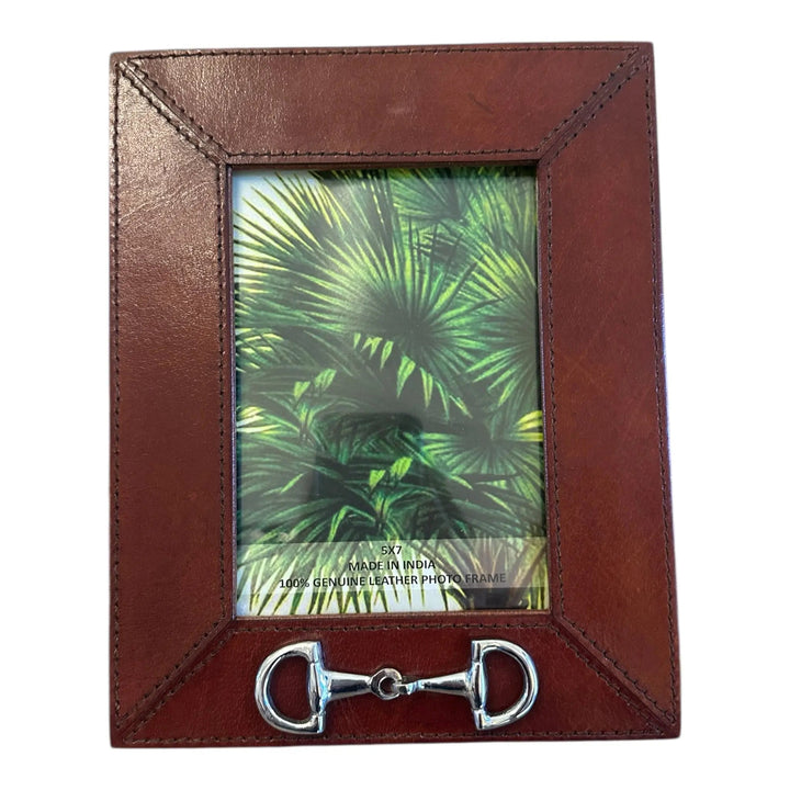 Leather Frame with Silver Horse Bit Equestrian Gift
