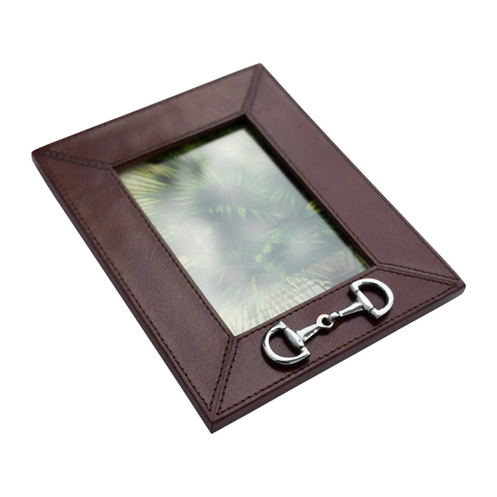 Leather Frame with Silver Horse Bit Equestrian Gift