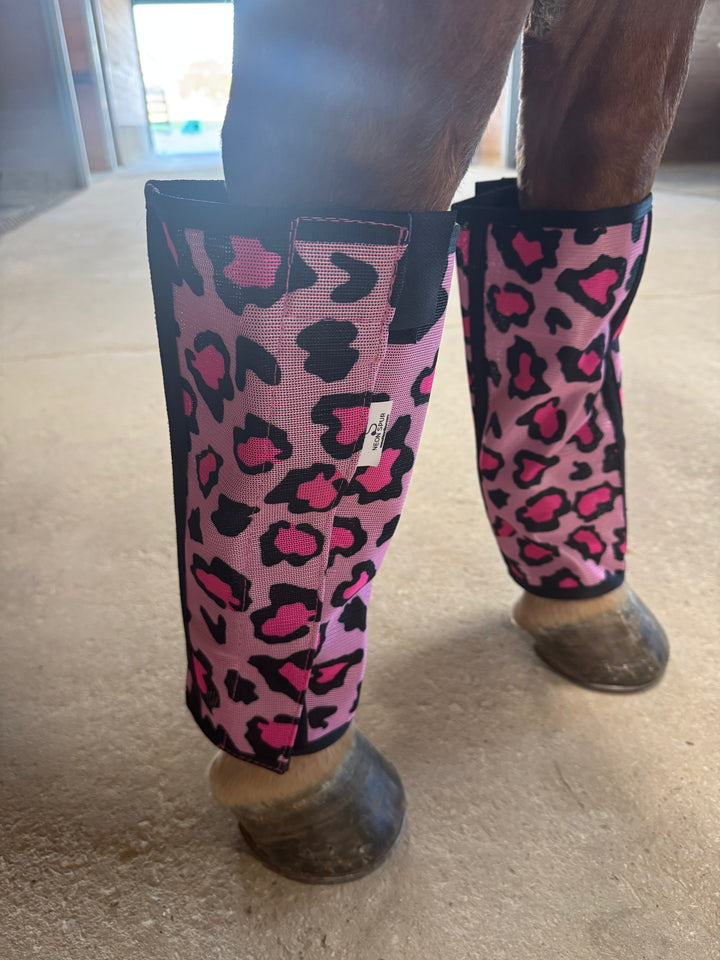 Catty Cowgirl Pink Cheetah Horse Fly Boots (4-Pack)