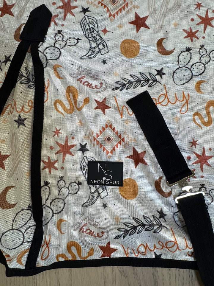 Premium Mesh Fly Sheet with Removable Neck - Western Print Horse Sheet