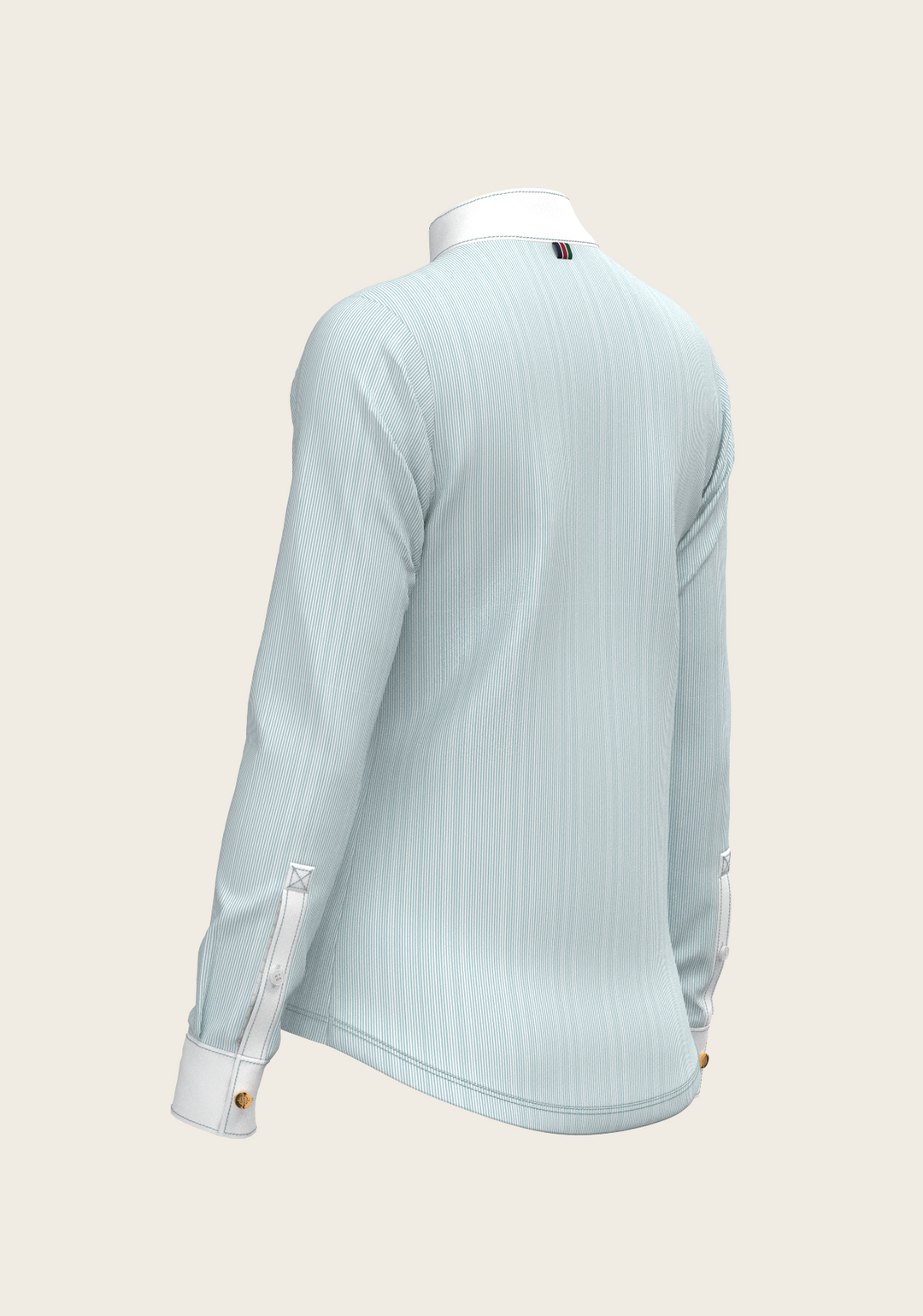 Espoir Crystal Accent Moonstone Blue Show Shirt – Sophisticated Brilliance Meets Technical Performance