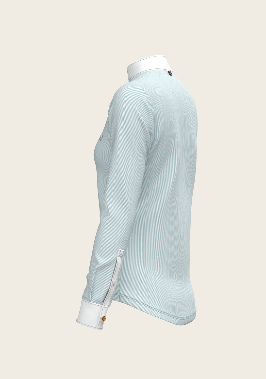 Espoir Crystal Accent Moonstone Blue Show Shirt – Sophisticated Brilliance Meets Technical Performance