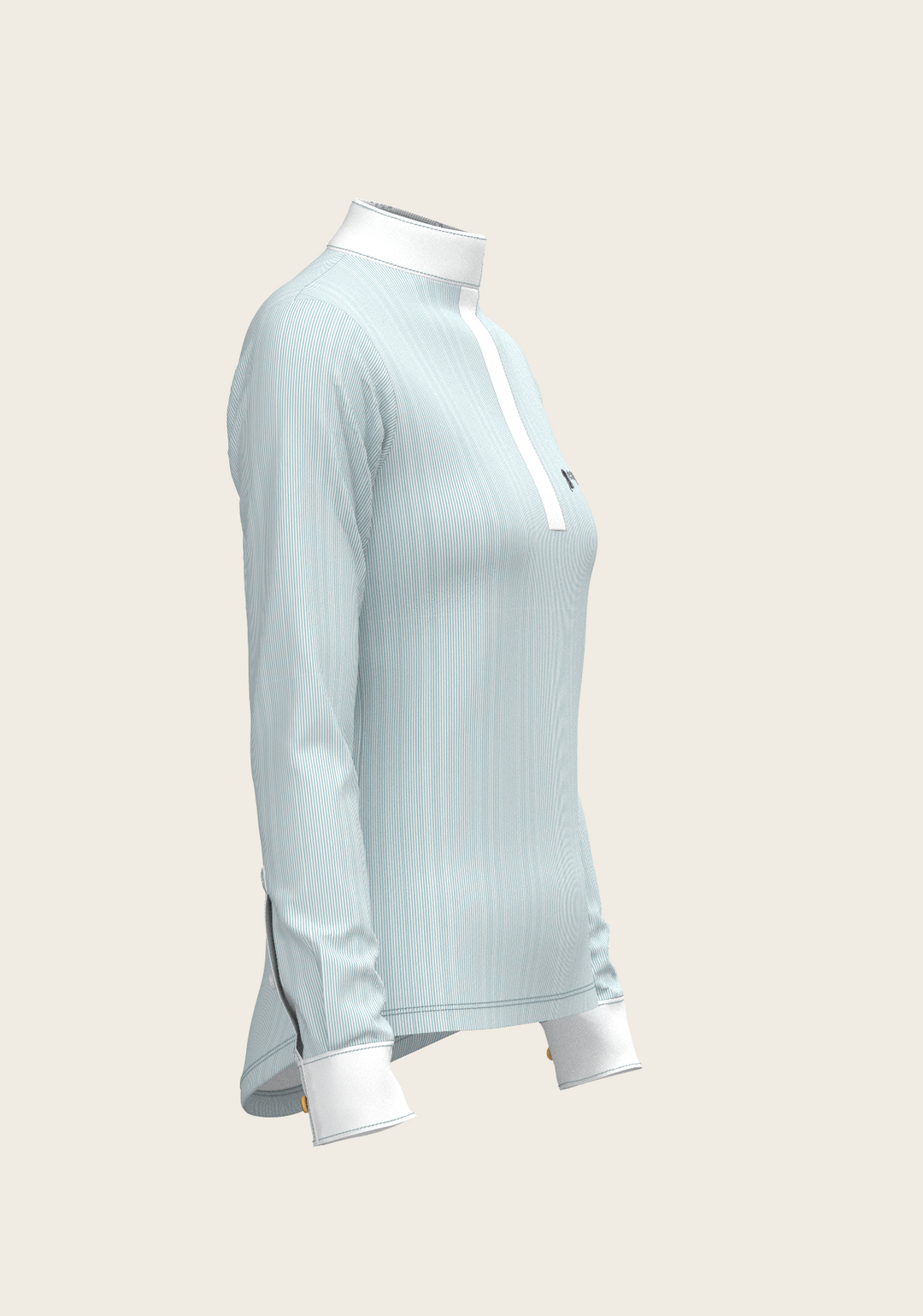 Espoir Crystal Accent Moonstone Blue Show Shirt – Sophisticated Brilliance Meets Technical Performance
