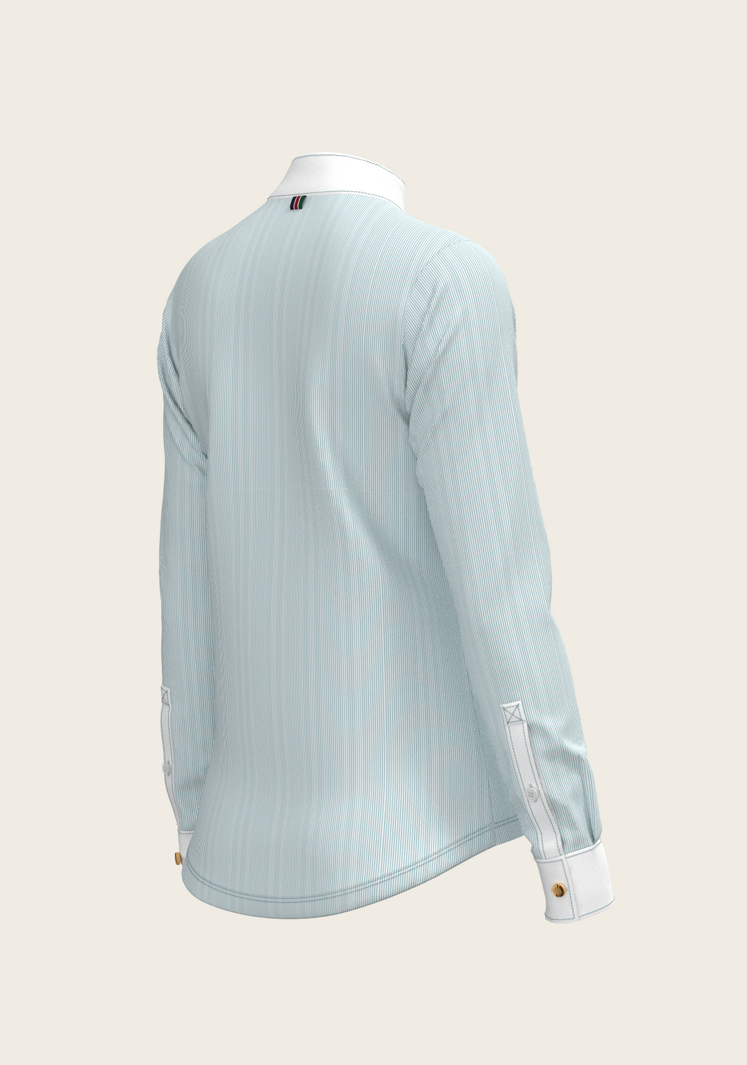 Espoir Crystal Accent Moonstone Blue Show Shirt – Sophisticated Brilliance Meets Technical Performance