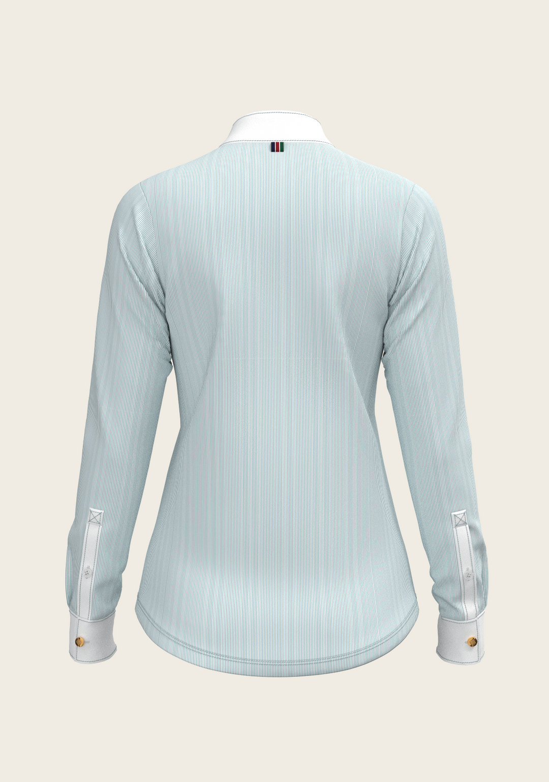 Espoir Crystal Accent Moonstone Blue Show Shirt – Sophisticated Brilliance Meets Technical Performance