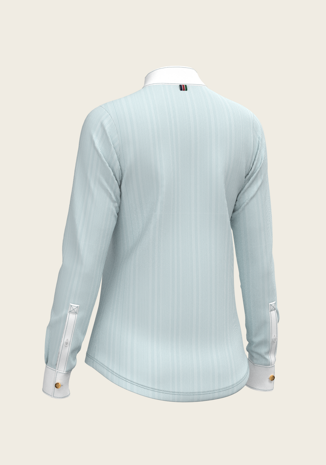 Espoir Crystal Accent Moonstone Blue Show Shirt – Sophisticated Brilliance Meets Technical Performance