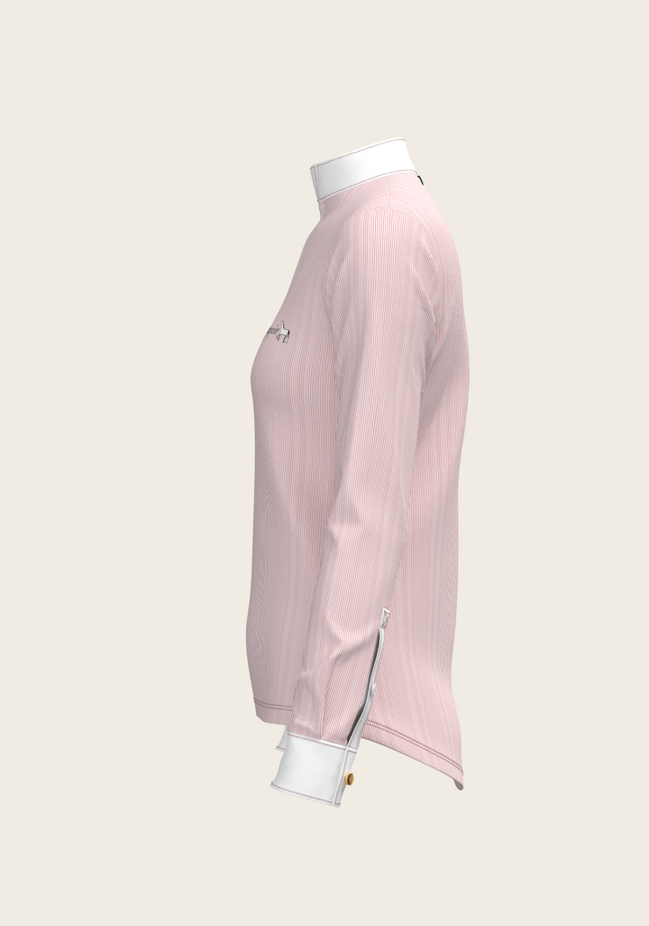  Stripes in Rose Show Shirt – Refined Femininity with Technical Precision