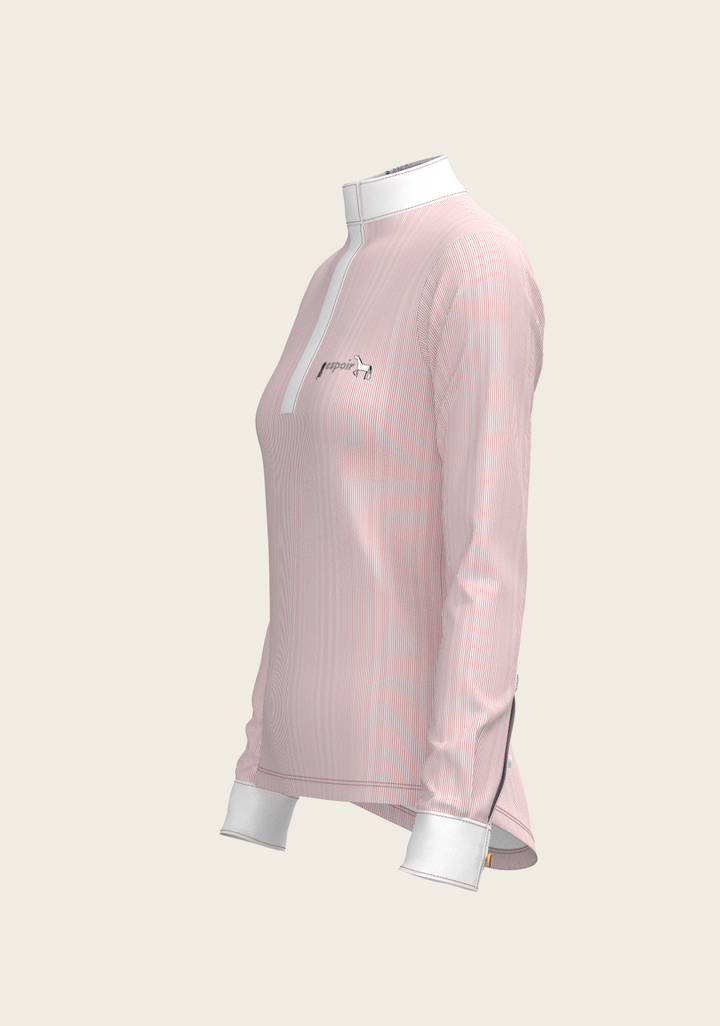  Stripes in Rose Show Shirt – Refined Femininity with Technical Precision