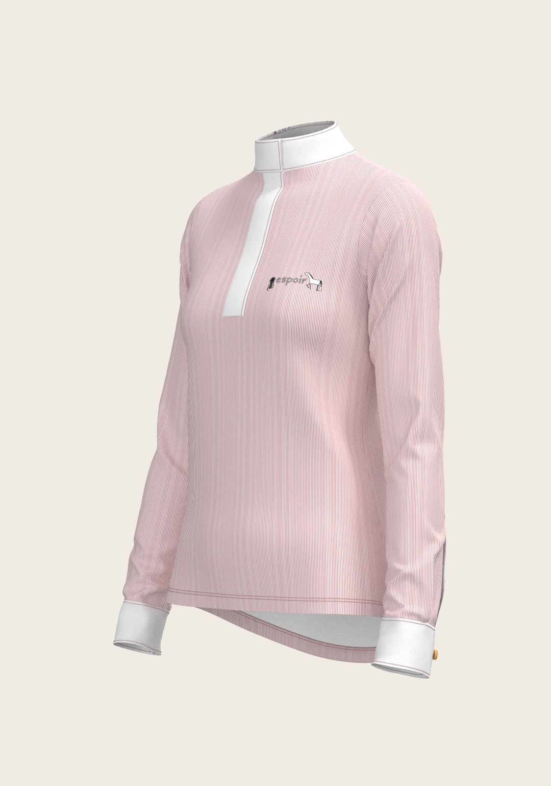 Stripes in Rose Show Shirt – Refined Femininity with Technical Precision
