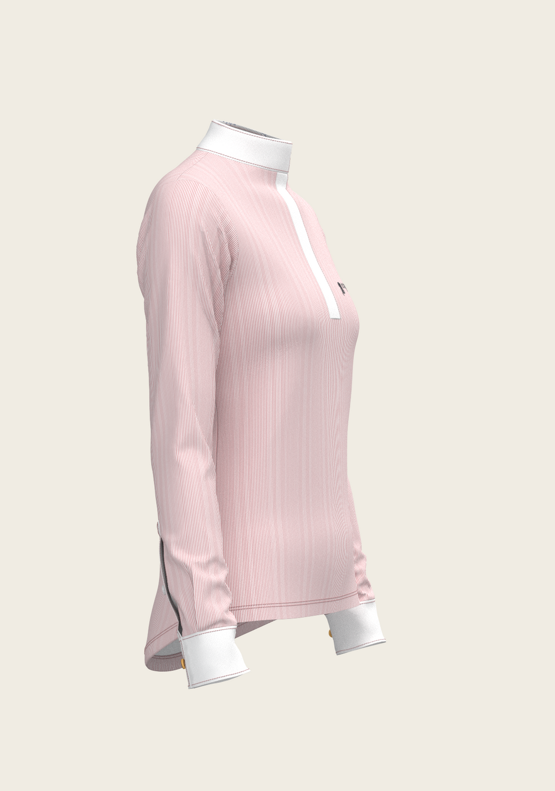  Stripes in Rose Show Shirt – Refined Femininity with Technical Precision