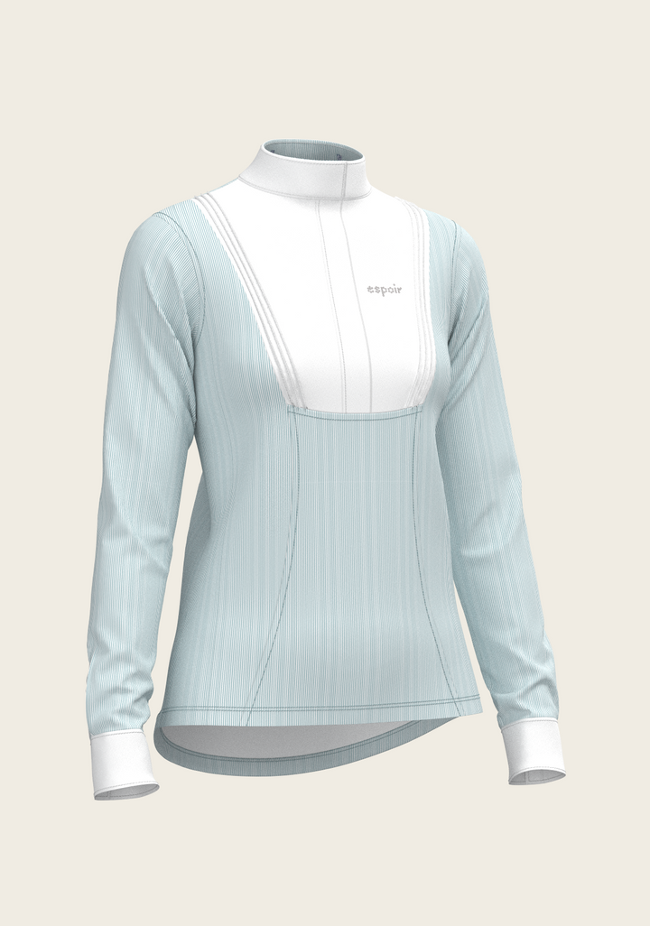  Stripes in Sky Espoir Moonstone Show Shirt – Elegant Form, Effortless Performance