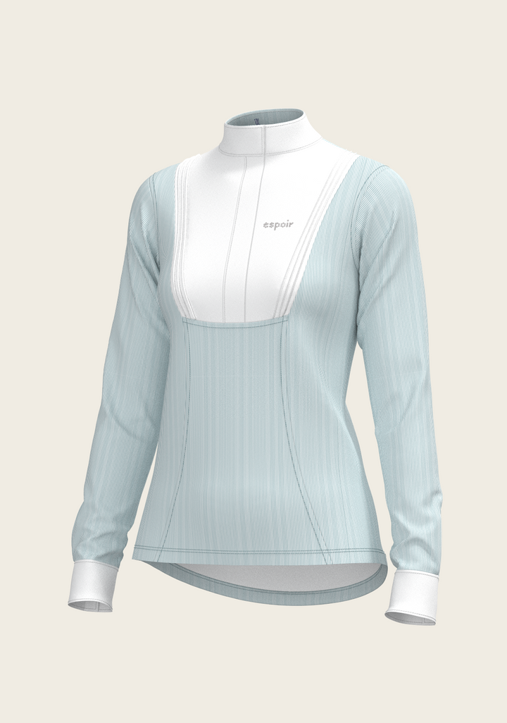  Stripes in Sky Espoir Moonstone Show Shirt – Elegant Form, Effortless Performance