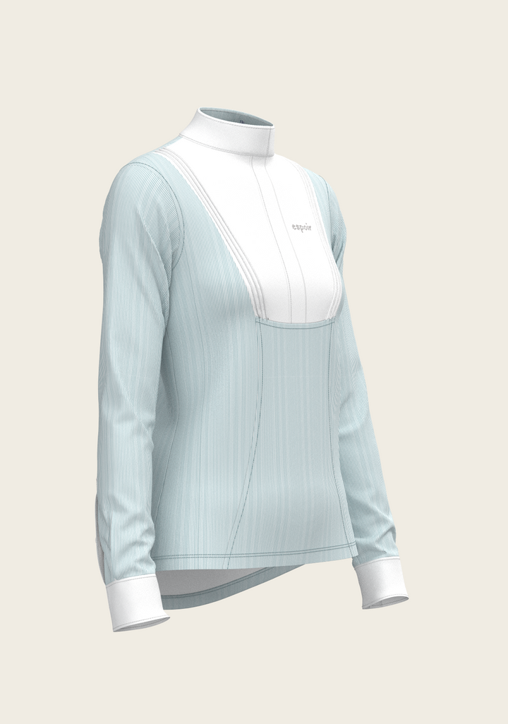  Stripes in Sky Espoir Moonstone Show Shirt – Elegant Form, Effortless Performance