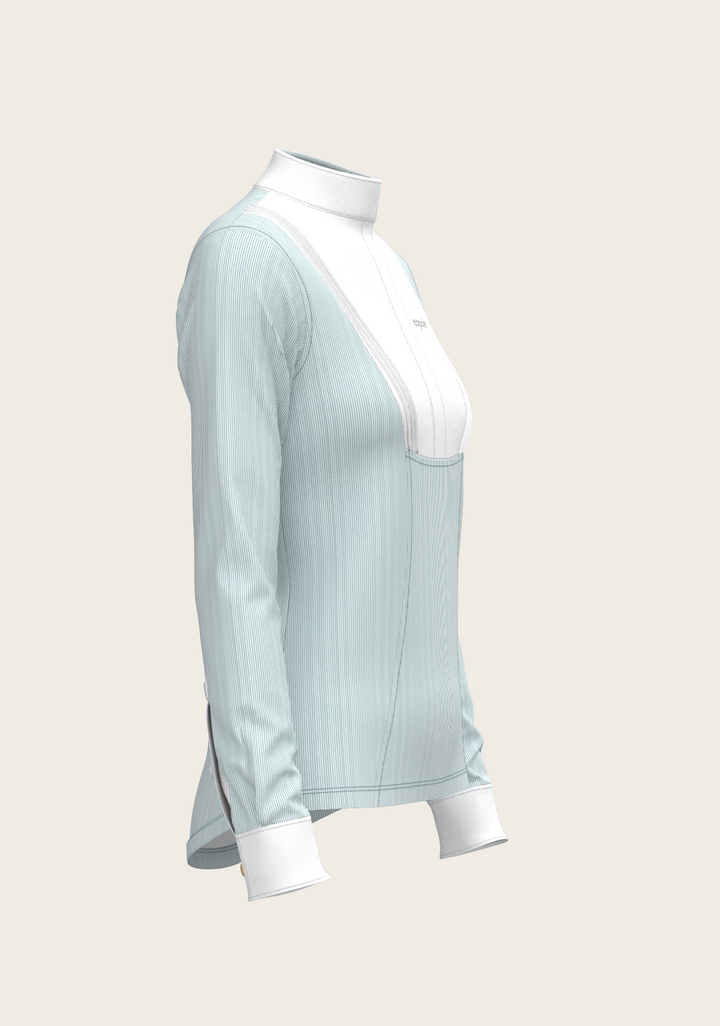  Stripes in Sky Espoir Moonstone Show Shirt – Elegant Form, Effortless Performance