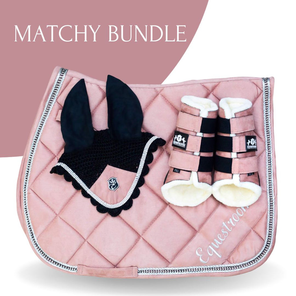 Powder Pink Suede Saddle Pad Set