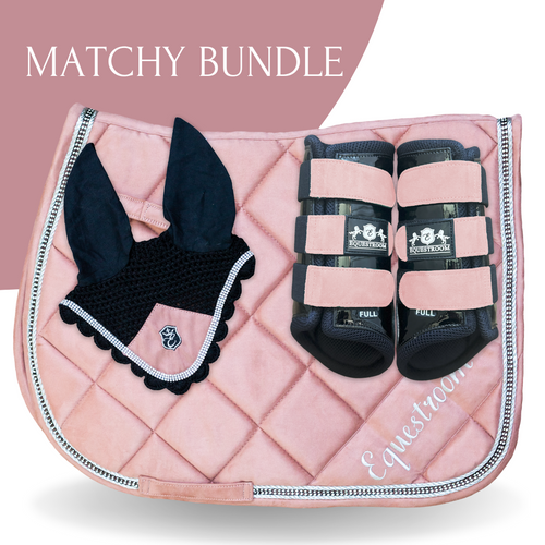 Powder Pink Suede Saddle Pad Set
