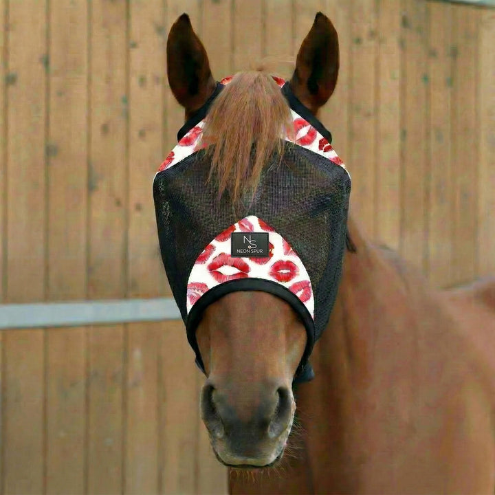 Horse Fly Mask  -Smooch Pink and Black