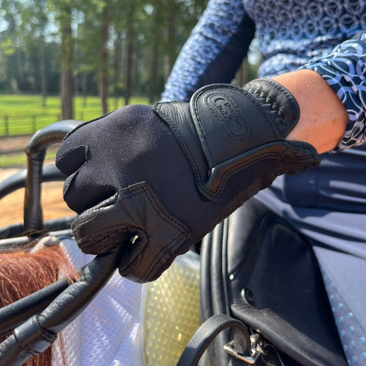 Tackified Copper Tech™️ Leather Premium Riding Glove in Black