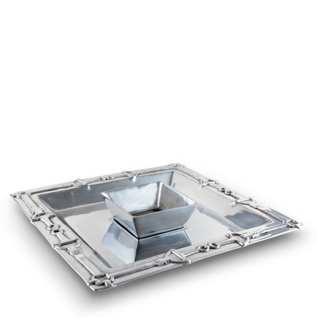 Equestrian Chip & Dip Bowl – Entertain in Style with Equestrian Elegance