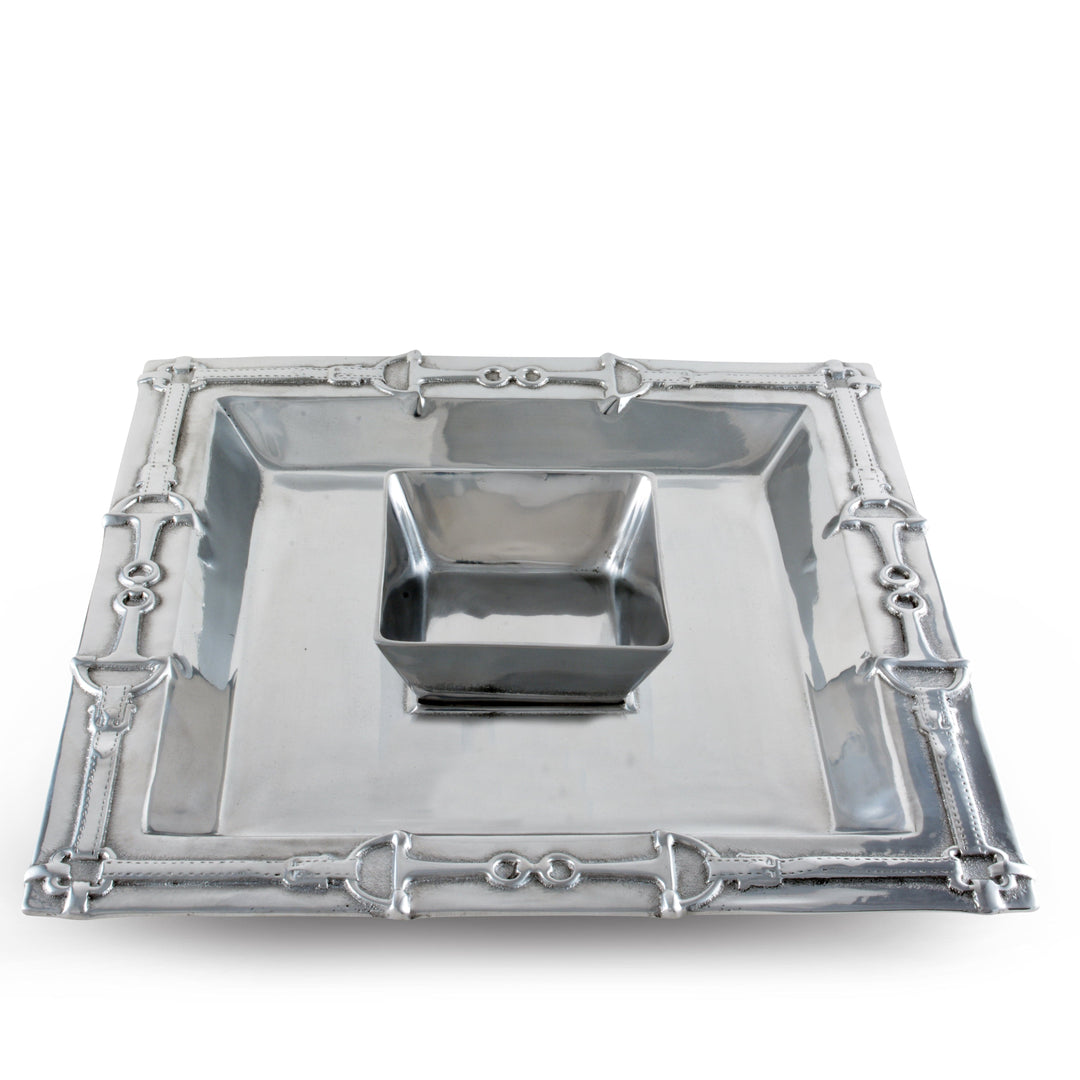 Equestrian Chip & Dip Bowl – Entertain in Style with Equestrian Elegance