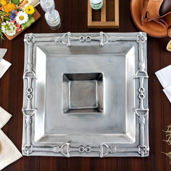 Equestrian Chip & Dip Bowl – Entertain in Style with Equestrian Elegance