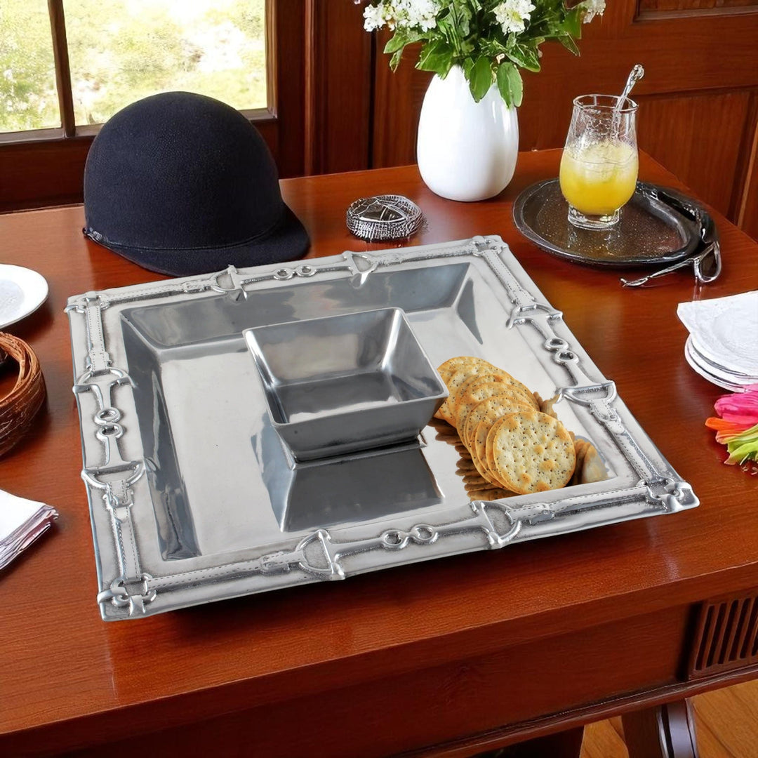 Equestrian Chip & Dip Bowl – Entertain in Style with Equestrian Elegance