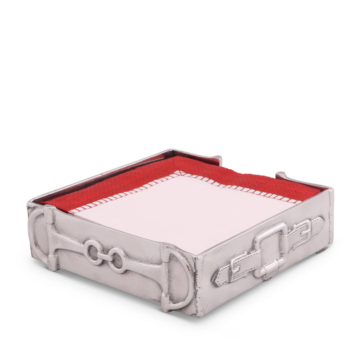 Silver Equestrian Luncheon Napkin Box