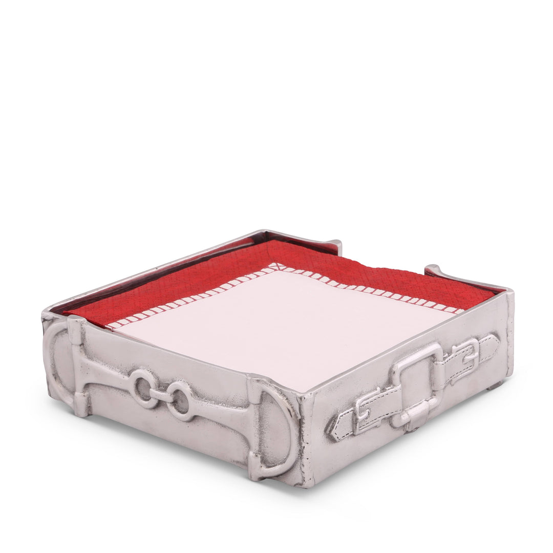 Silver Equestrian Luncheon Napkin Box