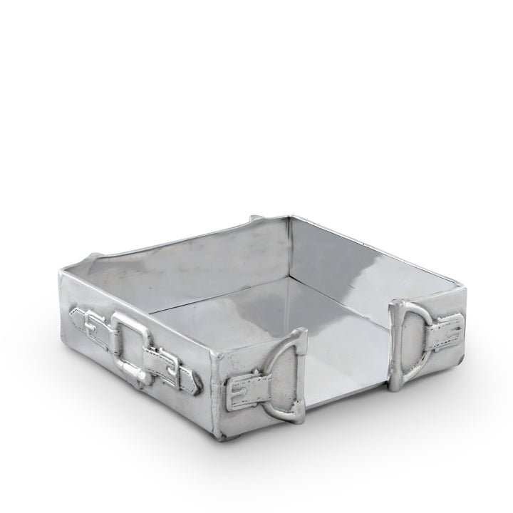 Silver Equestrian Luncheon Napkin Box