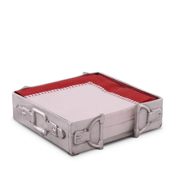 Silver Equestrian Luncheon Napkin Box