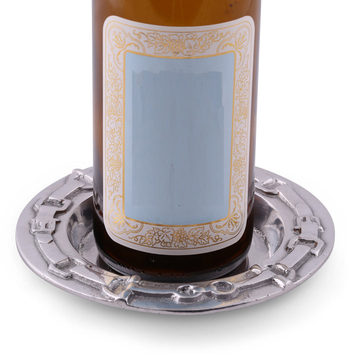 Silver Equestrian Wine Bottle Coaster – Elegant Equestrian Gift or Competition Prize