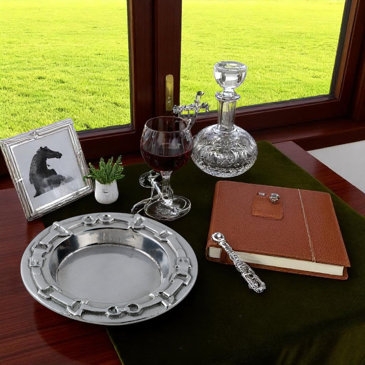 Silver Equestrian Wine Bottle Coaster – Elegant Equestrian Gift or Competition Prize