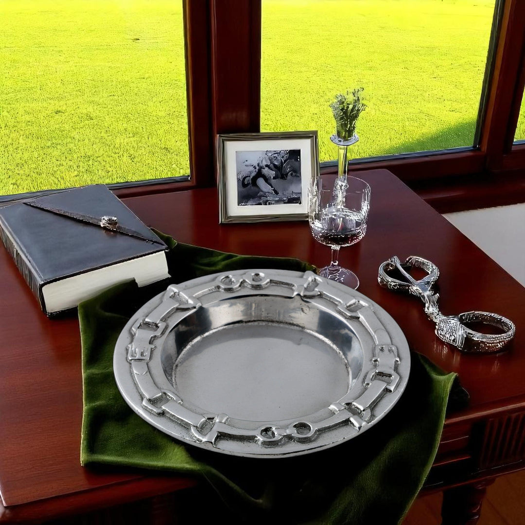 Silver Equestrian Wine Bottle Coaster – Elegant Equestrian Gift or Competition Prize