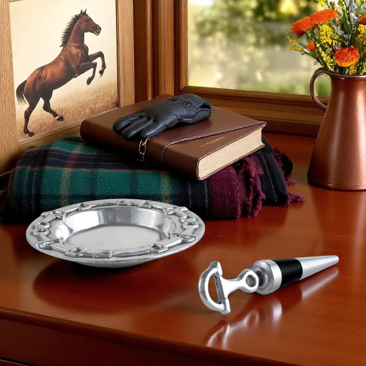 Equestrian Wine Coaster and Stopper Set