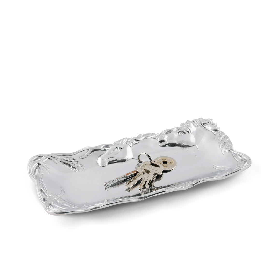 Equestrian Horse Tray – Elegant Silver Serving & Prize Gift for Horse Lovers 6x12
