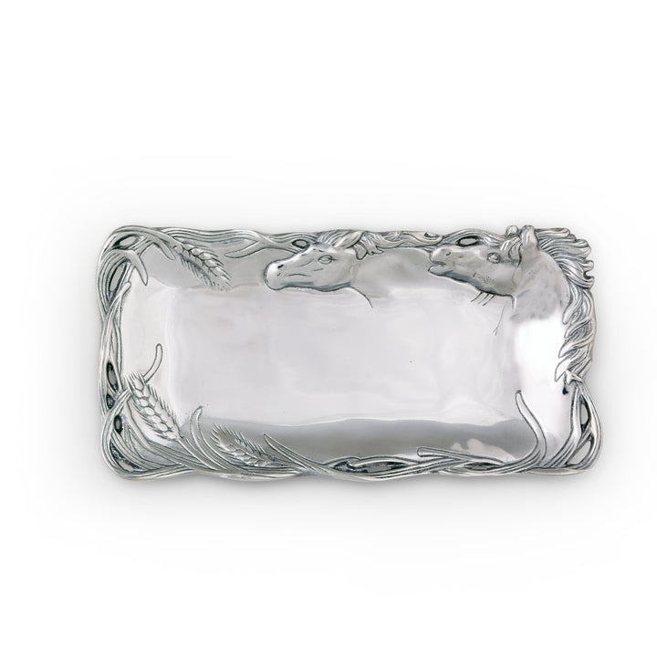 Equestrian Horse Tray – Elegant Silver Serving & Prize Gift for Horse Lovers 6x12