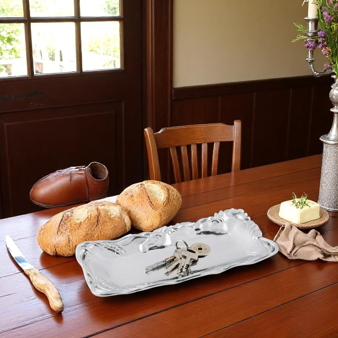 Equestrian Horse Tray – Elegant Silver Serving & Prize Gift for Horse Lovers 6x12