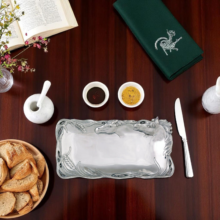 Equestrian Horse Tray – Elegant Silver Serving & Prize Gift for Horse Lovers 6x12