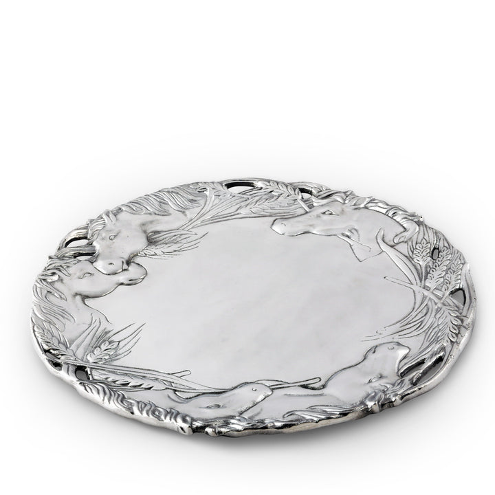 Equestrian Round Horse Tray – Handcrafted Serving Elegance for Horse Lovers & Entertaining