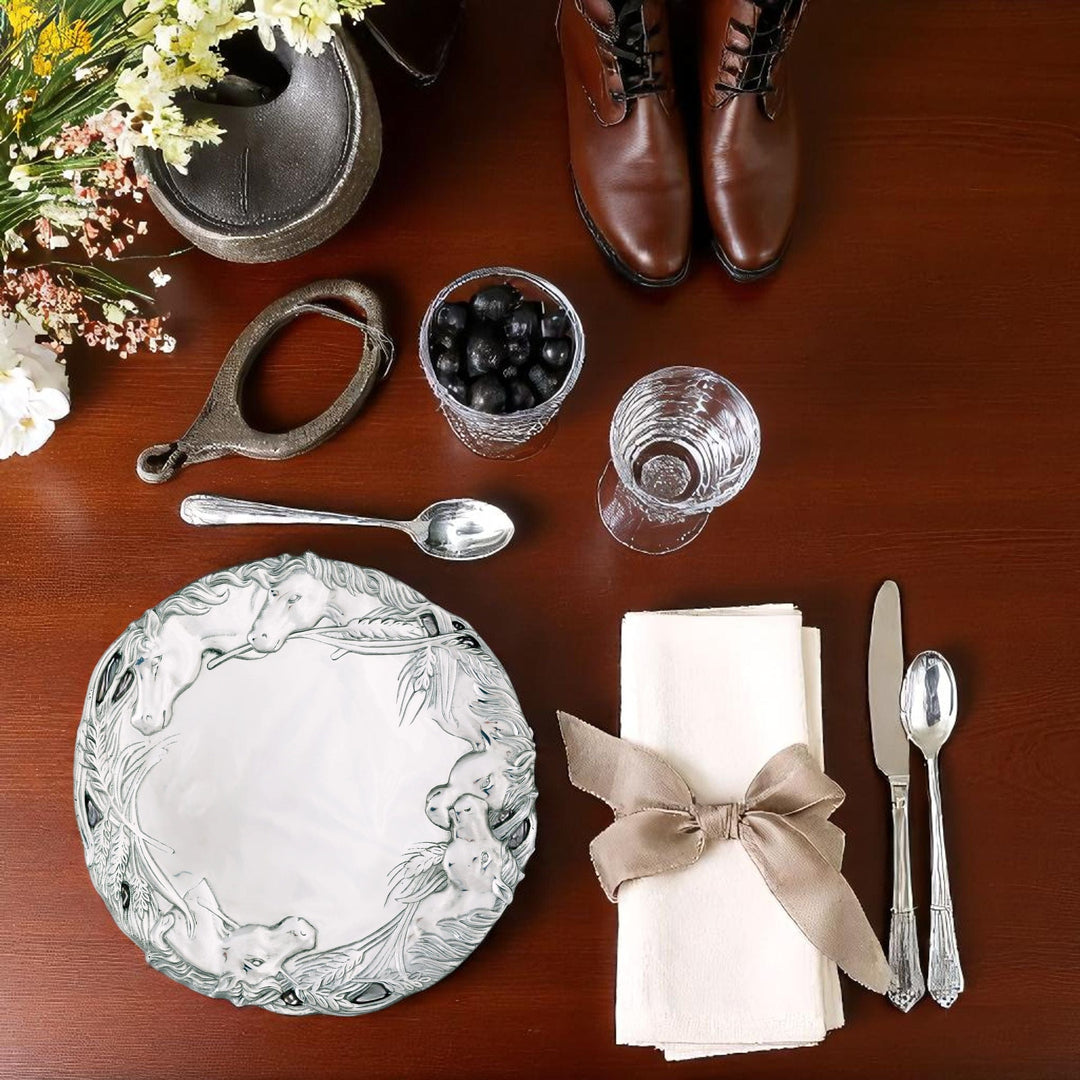 Equestrian Round Horse Tray – Handcrafted Serving Elegance for Horse Lovers & Entertaining