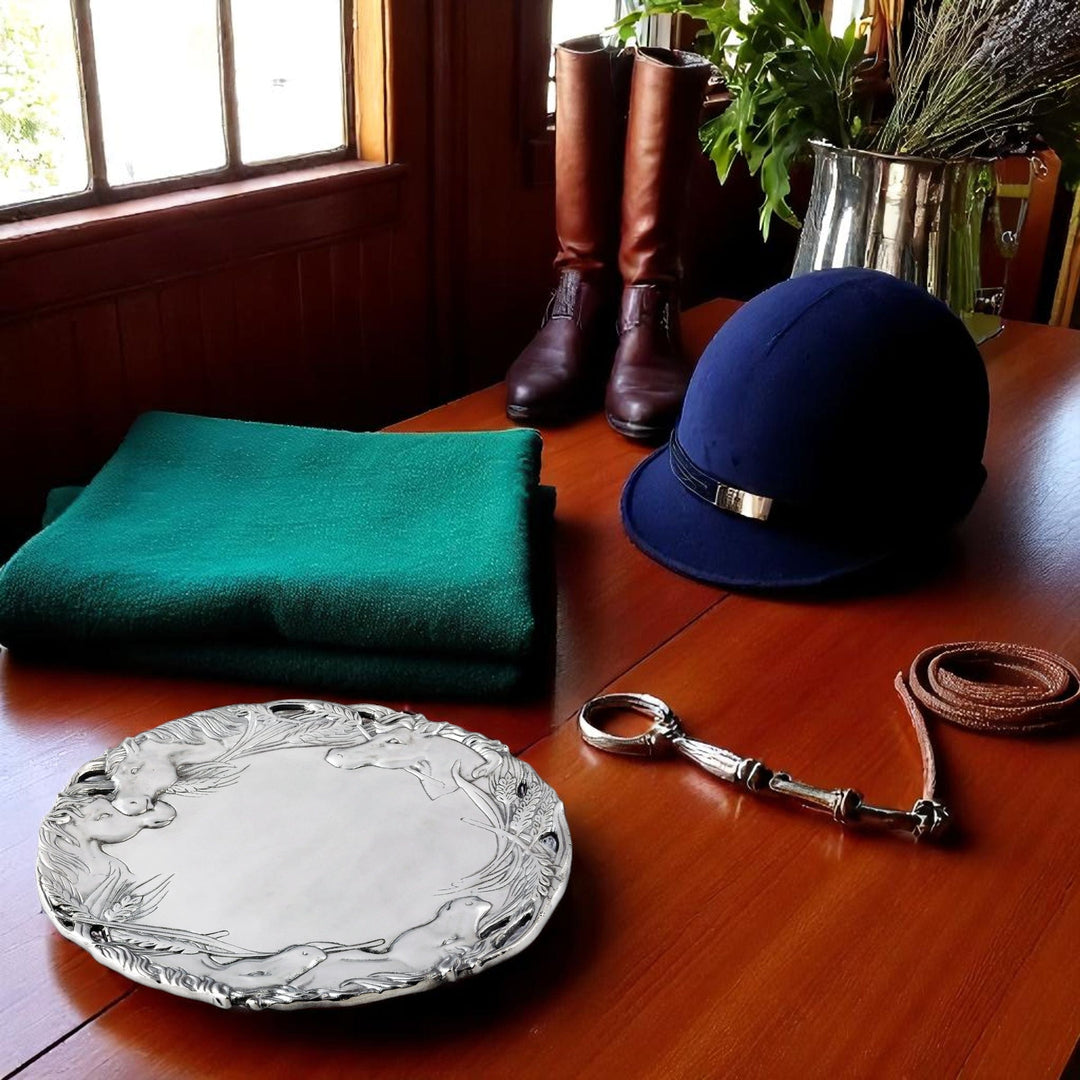 Equestrian Round Horse Tray – Handcrafted Serving Elegance for Horse Lovers & Entertaining