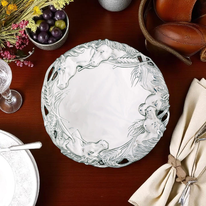 Equestrian Round Horse Tray – Handcrafted Serving Elegance for Horse Lovers & Entertaining