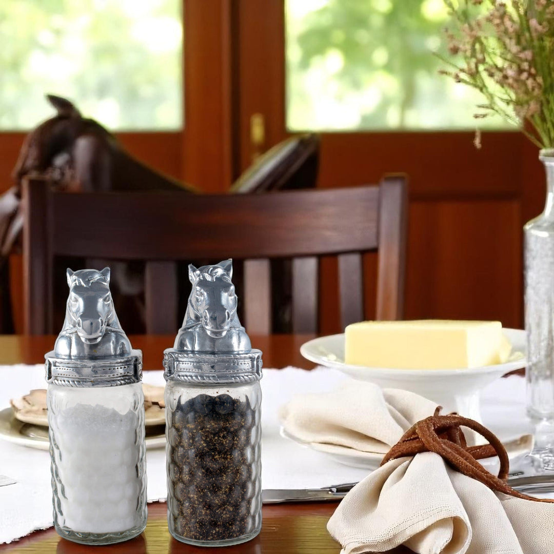 Equestrian Horse Salt & Pepper Shaker Set – Refined Dining Elegance for Horse Lovers