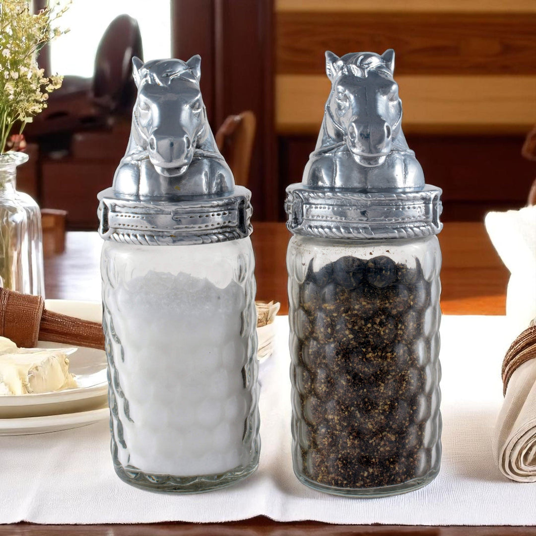 Equestrian Horse Salt & Pepper Shaker Set – Refined Dining Elegance for Horse Lovers